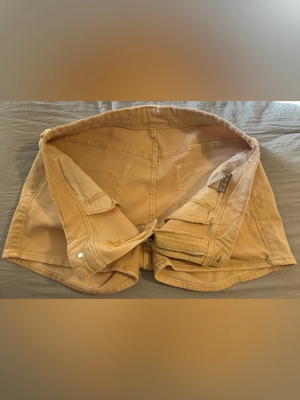 Zara Cream Denim Short Shorts size 10